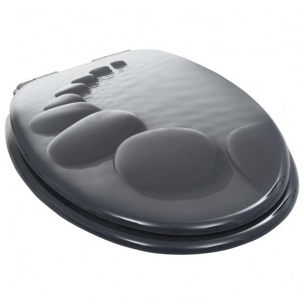 Toilet Seat With Soft Close Lid Mdf Stones Design Image 3
