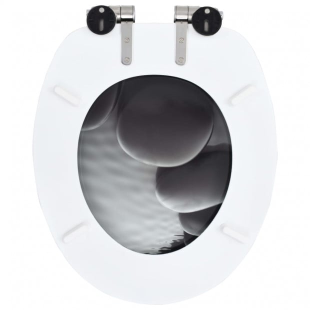 Toilet Seat With Soft Close Lid Mdf Stones Design Image 5