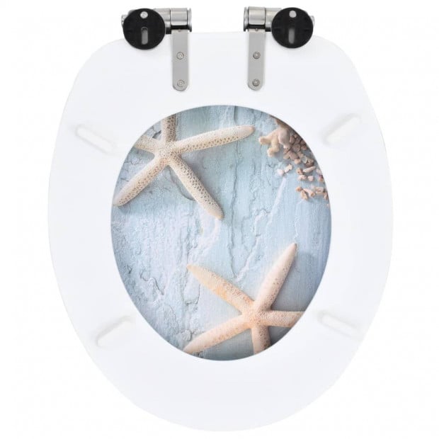 Toilet Seat With Soft Close Lid Mdf Starfish Design Image 4