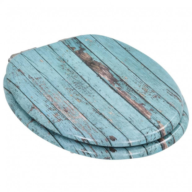 Toilet Seat With Soft Close Lid Mdf Old Wood Design Image 3