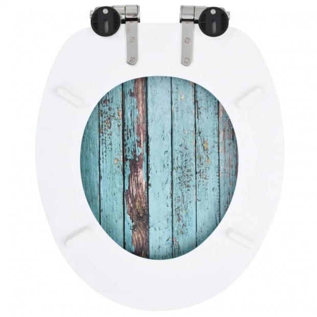 Toilet Seat With Soft Close Lid Mdf Old Wood Design Image 5