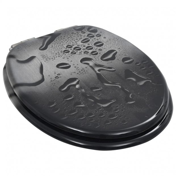 Toilet Seat With Soft Close Lid Mdf Water Drop Design Image 3