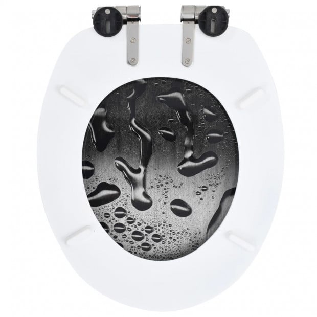 Toilet Seat With Soft Close Lid Mdf Water Drop Design Image 5