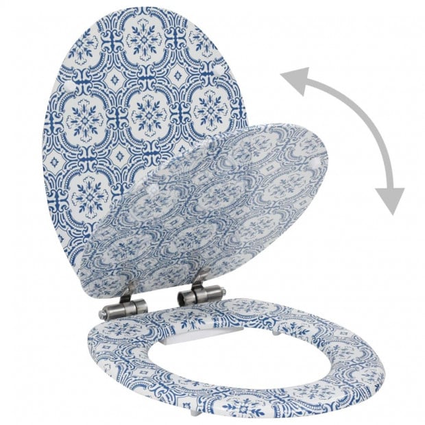 Toilet Seat With Soft Close Lid Mdf Porcelain Design Image 2