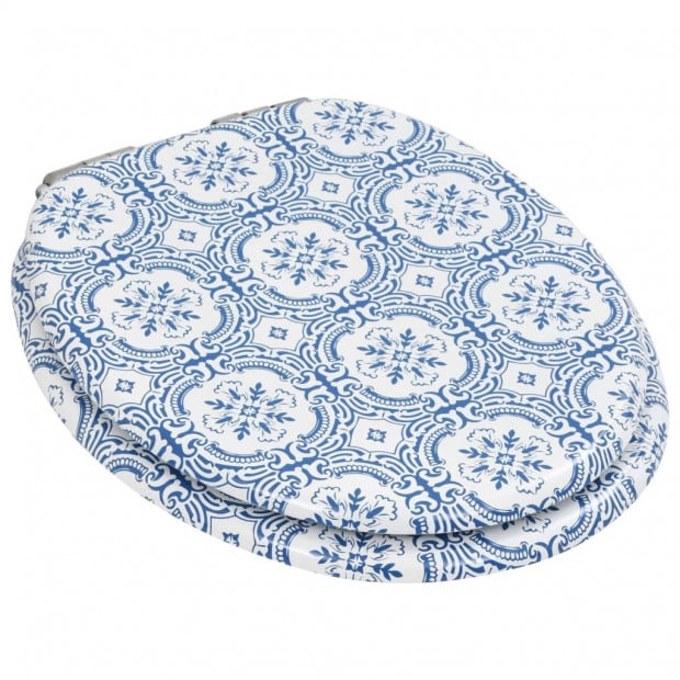 Toilet Seat With Soft Close Lid Mdf Porcelain Design Image 3