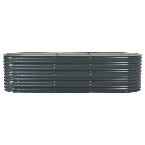 Garden Raised Bed 320 x 80 x 81cm Galvanised Steel Grey Image 2