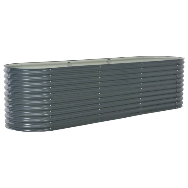 Garden Raised Bed 320 x 80 x 81cm Galvanised Steel Grey Image 3