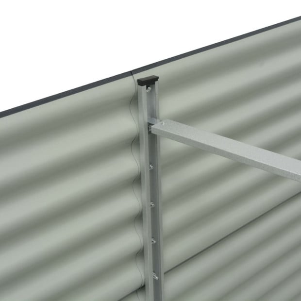 Garden Raised Bed 320 x 80 x 81cm Galvanised Steel Grey Image 5