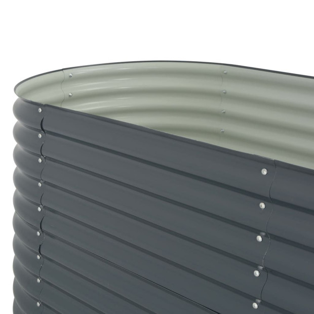 Garden Raised Bed 320 x 80 x 81cm Galvanised Steel Grey Image 6