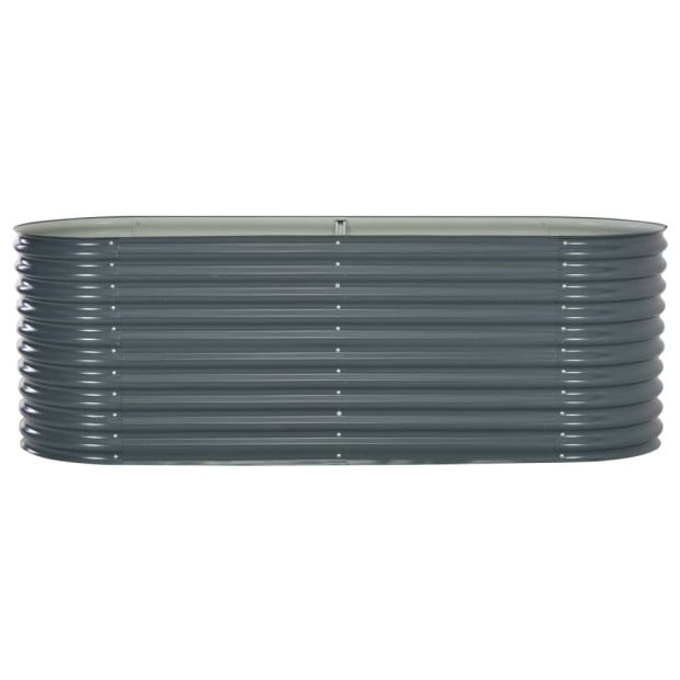 Garden Raised Bed 240 x 80 x 81cm Galvanised Steel Grey Image 2