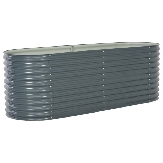 Garden Raised Bed 240 x 80 x 81cm Galvanised Steel Grey Image 3