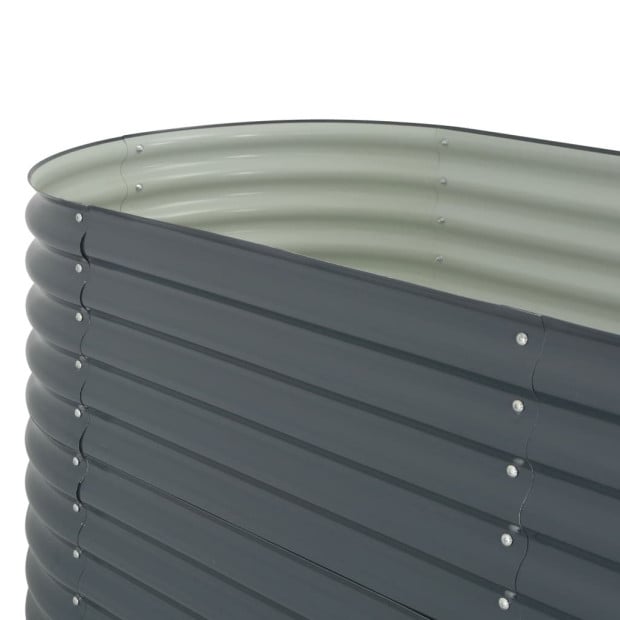Garden Raised Bed 240 x 80 x 81cm Galvanised Steel Grey Image 6