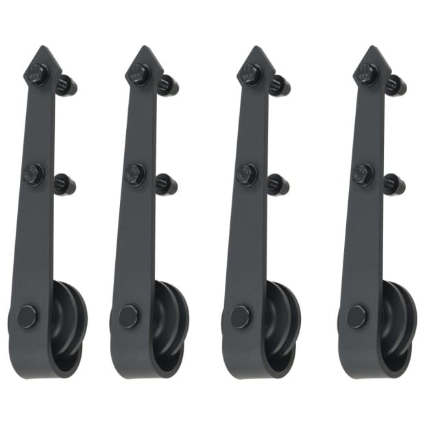 Sliding Door Hardware Kit 2x183 Cm Steel Black Image 4