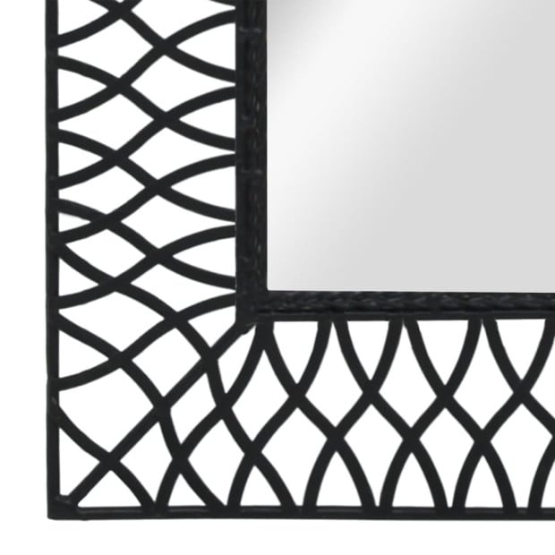 Garden Wall Mirror Arched 50x80 Cm Black Image 4
