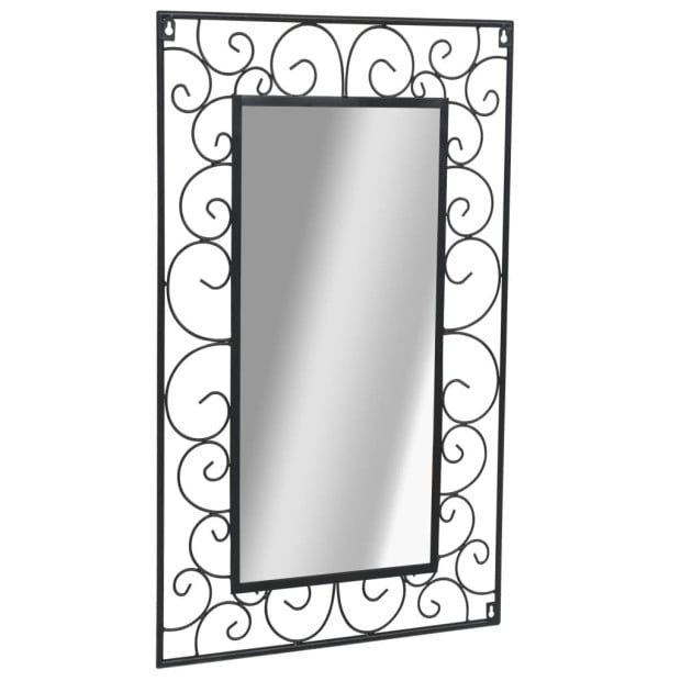 Garden Wall Mirror Rectangular 50x80 Cm Black Image 2