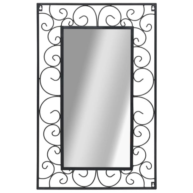 Garden Wall Mirror Rectangular 50x80 Cm Black Image 3