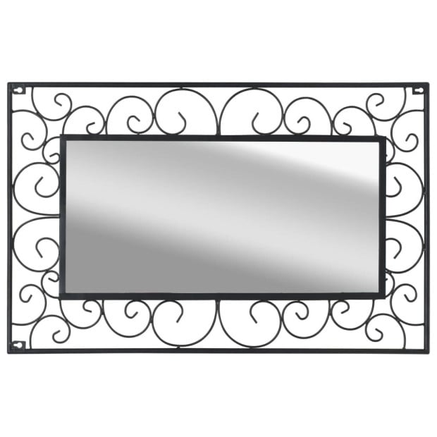 Garden Wall Mirror Rectangular 50x80 Cm Black Image 4