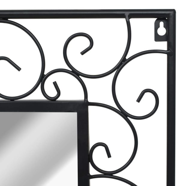 Garden Wall Mirror Rectangular 50x80 Cm Black Image 5