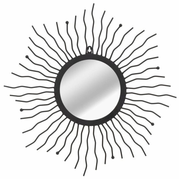 Garden Wall Mirror Sunburst 60 Cm Black Image 2
