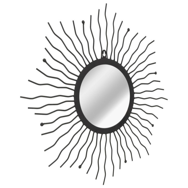 Garden Wall Mirror Sunburst 60 Cm Black Image 3