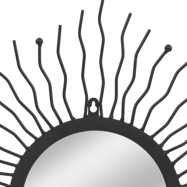 Garden Wall Mirror Sunburst 60 Cm Black Image 4
