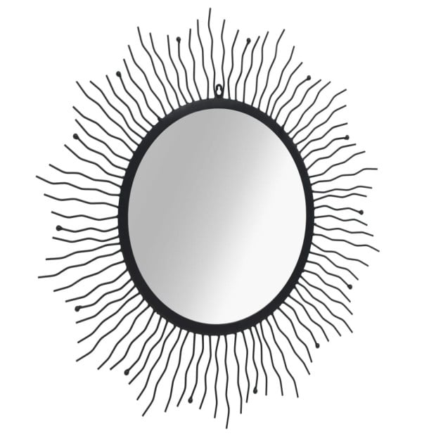 Garden Wall Mirror Sunburst 80 Cm Black Image 2