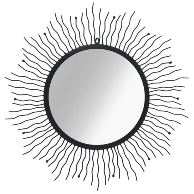 Garden Wall Mirror Sunburst 80 Cm Black Image 3
