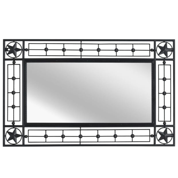 Garden Wall Mirror Rectangular 50x80 Cm Black Image 4