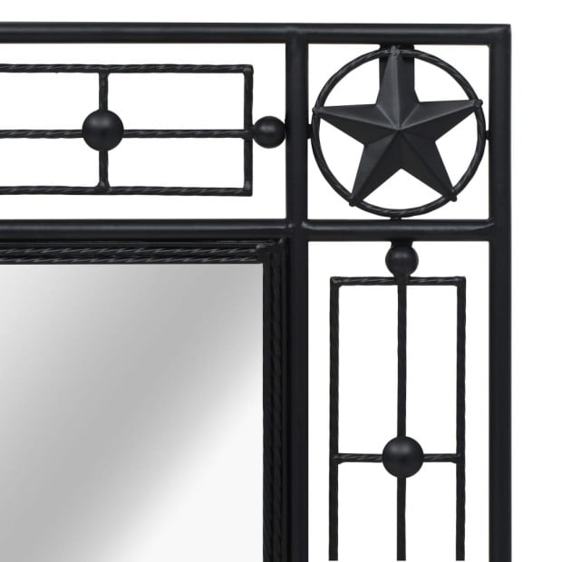 Garden Wall Mirror Rectangular 50x80 Cm Black Image 6