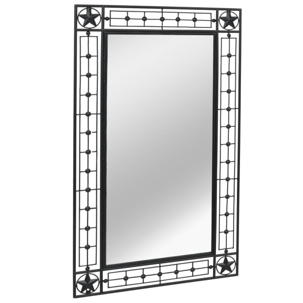 Garden Wall Mirror Rectangular 60x110 Cm Black Image 2