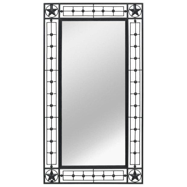 Garden Wall Mirror Rectangular 60x110 Cm Black Image 3