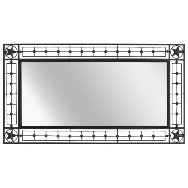 Garden Wall Mirror Rectangular 60x110 Cm Black Image 4