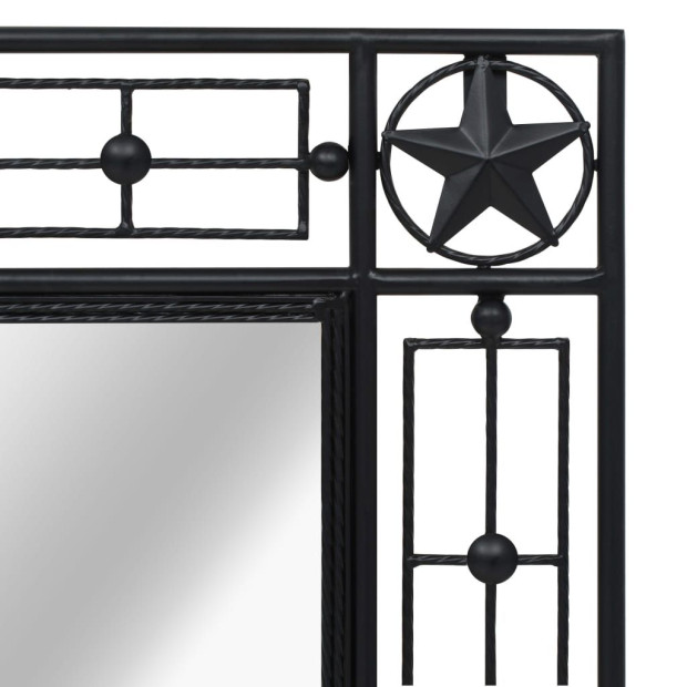 Garden Wall Mirror Rectangular 60x110 Cm Black Image 6