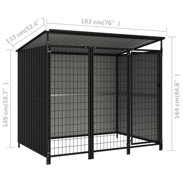 Outdoor Dog Kennel 193x133x163 Cm Image 8