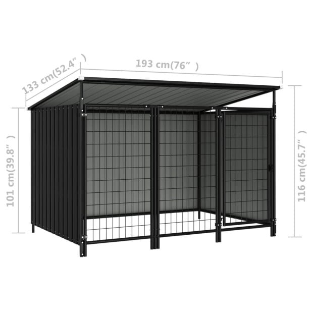 Outdoor Dog Kennel 193x133x113 Cm Image 8