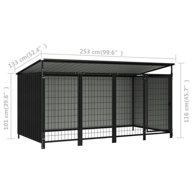 Outdoor Dog Kennel 253x133x113 Cm Image 8
