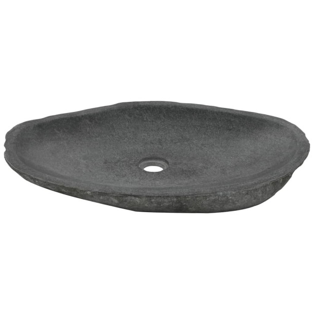 Wash Basin River Stone Oval 60-70x38-45x6 Cm Image 3