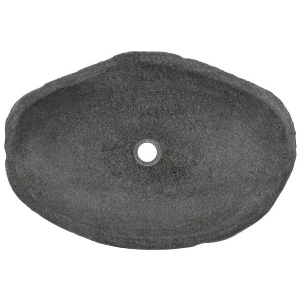 Wash Basin River Stone Oval 60-70x38-45x6 Cm Image 4