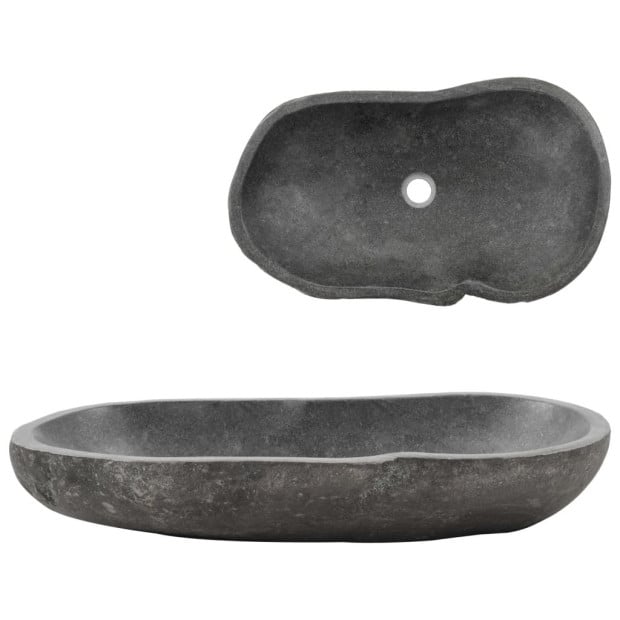 Wash Basin River Stone Oval 60-70x38-45x12 Cm