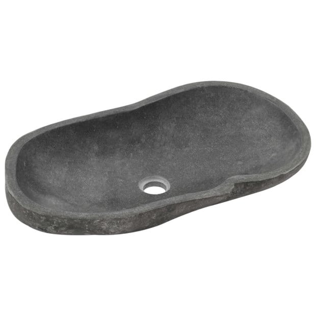 Wash Basin River Stone Oval 60-70x38-45x12 Cm Image 2