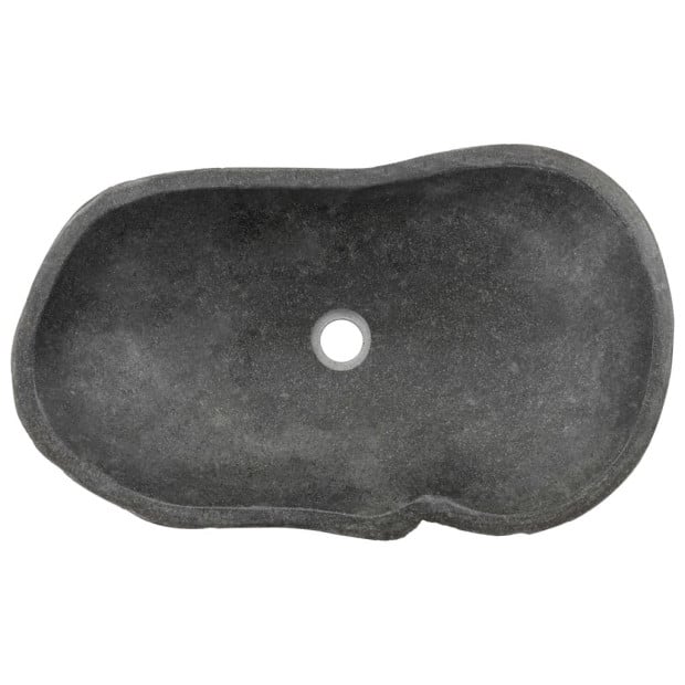 Wash Basin River Stone Oval 60-70x38-45x12 Cm Image 3
