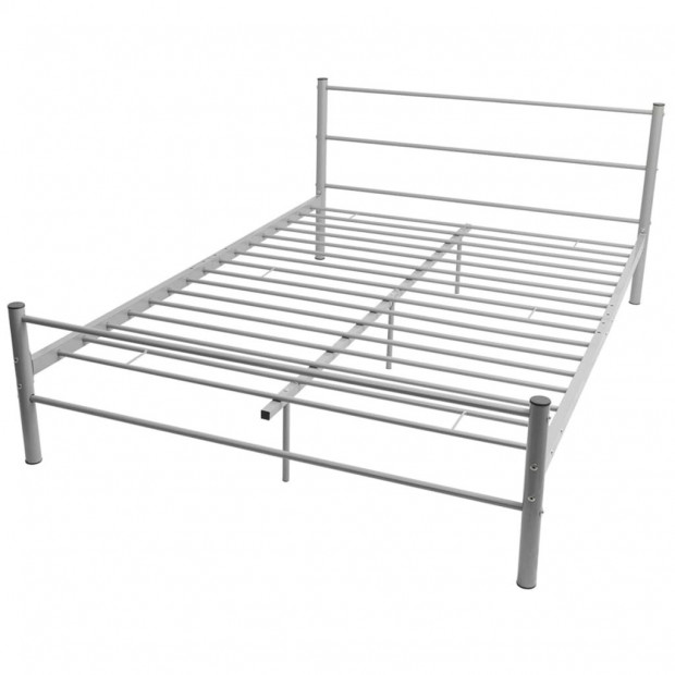 Bed Frame Grey Metal Double Size Image 2