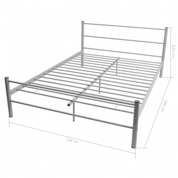 Bed Frame Grey Metal Double Size Image 8