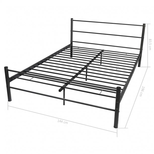 Bed Frame Black Metal Double Size Image 8