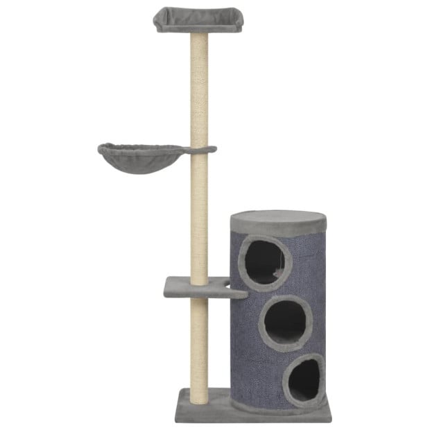 Cat Tree With Sisal Scratching Posts Grey 148 Cm Image 2