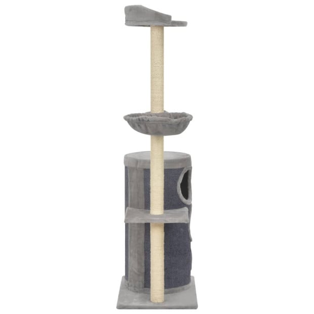 Cat Tree With Sisal Scratching Posts Grey 148 Cm Image 3