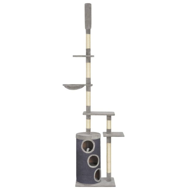 Cat Tree With Sisal Scratching Posts Grey 260 Cm Image 2