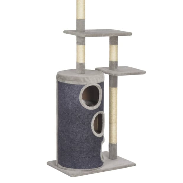 Cat Tree With Sisal Scratching Posts Grey 260 Cm Image 5
