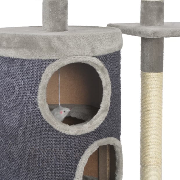 Cat Tree With Sisal Scratching Posts Grey 260 Cm Image 6
