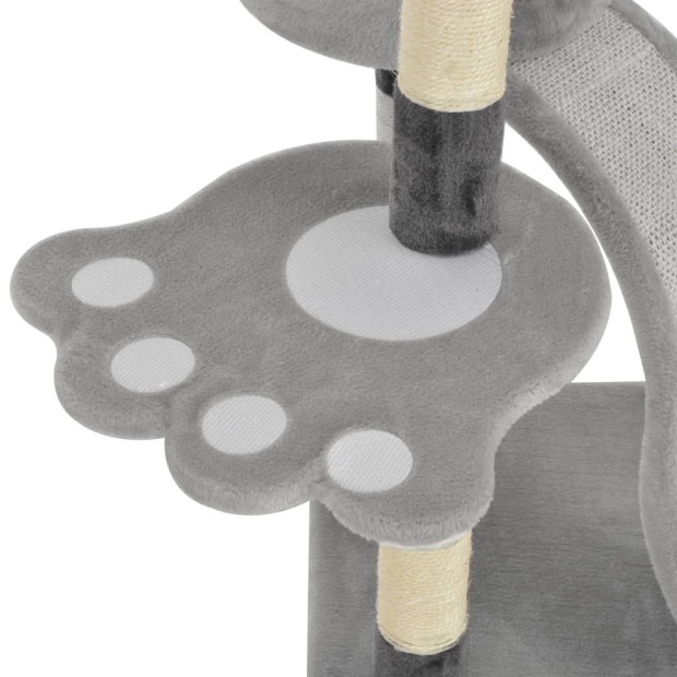 Cat Tree With Sisal Scratching Posts Grey 145 Cm Image 6